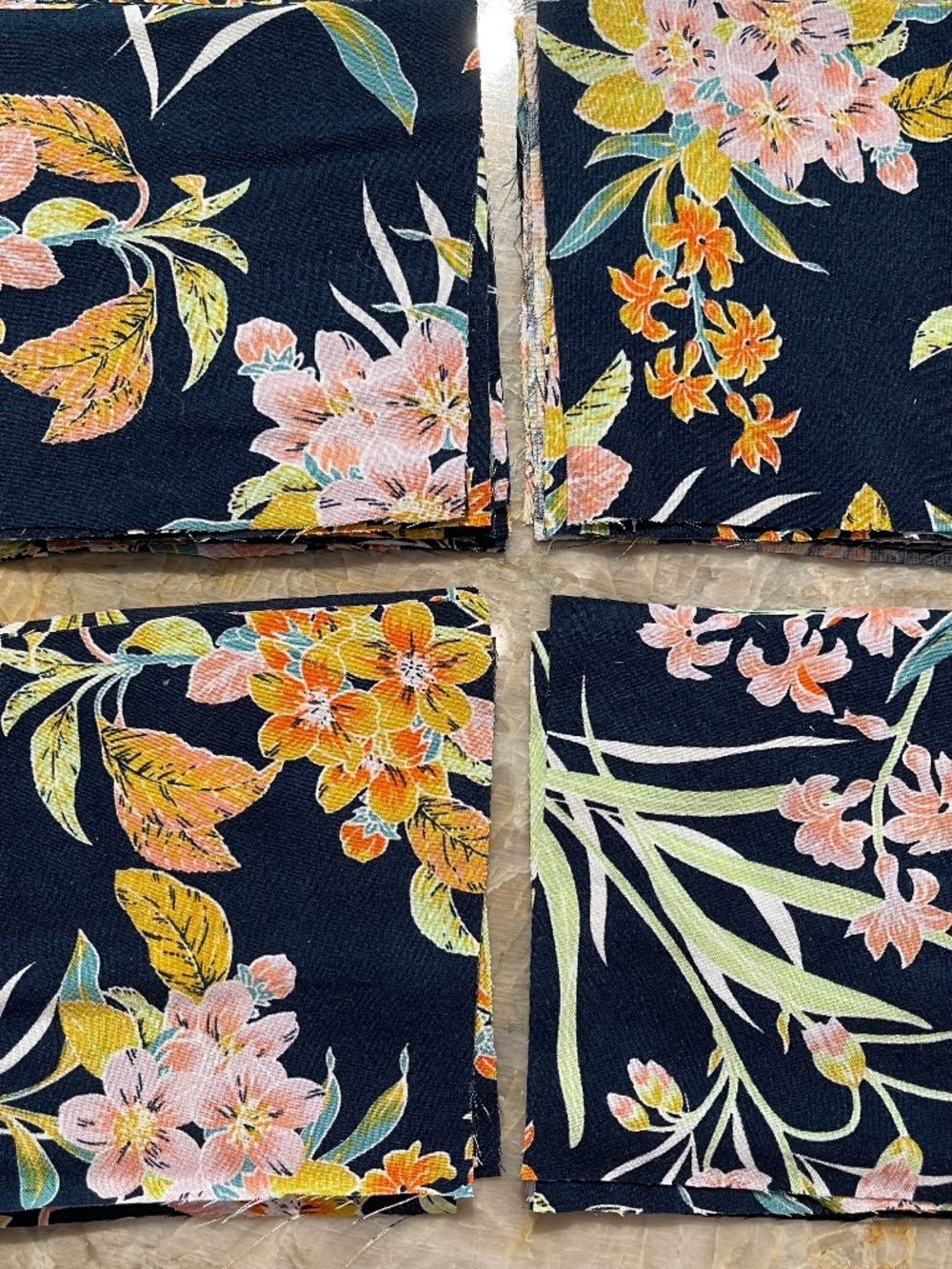 73 Precut 5" Quilt Squares Repurposed Fabric Charm Pack
